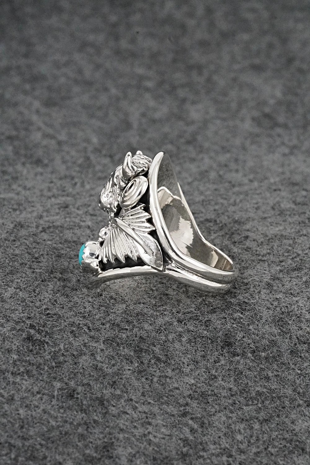 Turquoise & Sterling Silver Ring - Darrell Morgan - Size 11.5
