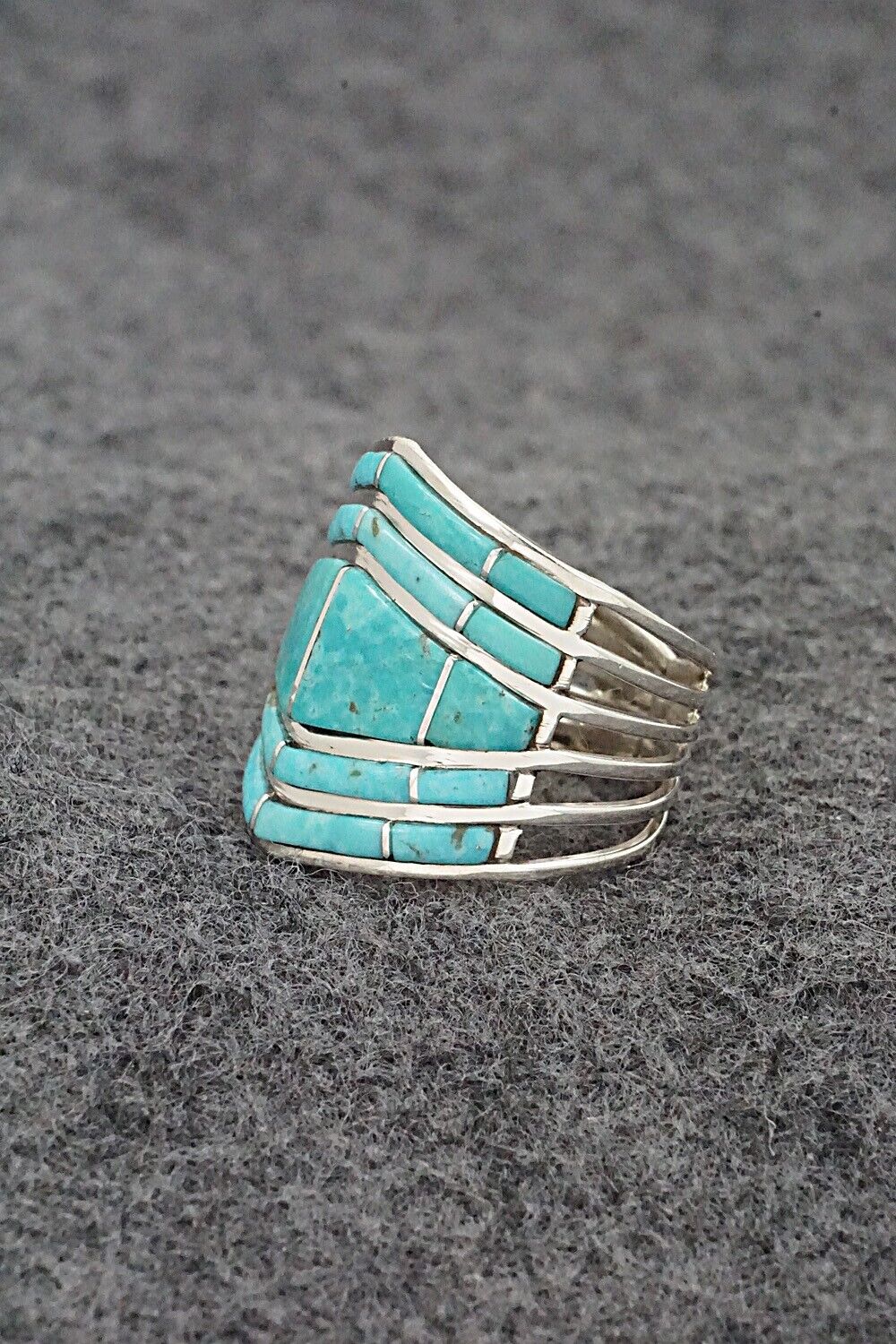 Turquoise & Sterling Silver Ring - Andrew Enrico - Size 8
