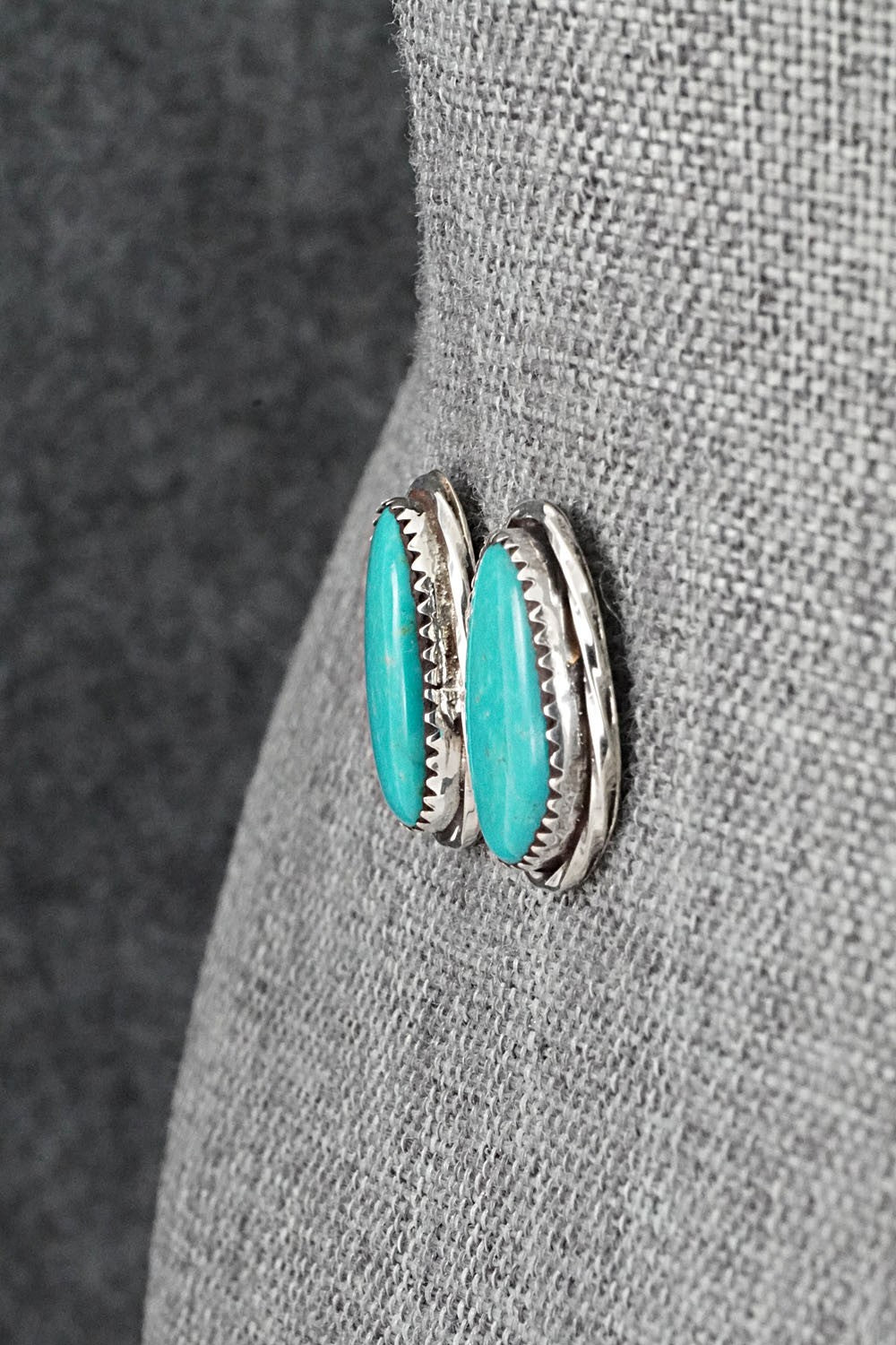 Turquoise & Sterling Silver Earrings - Ernest Hawthorne