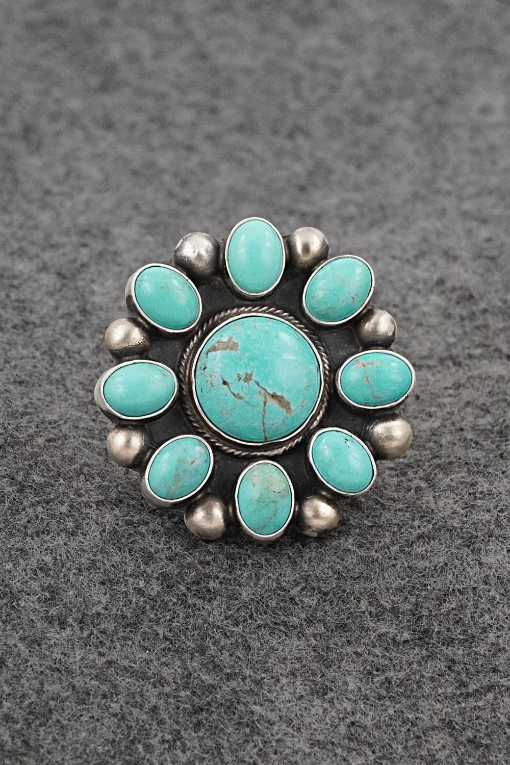 Turquoise & Sterling Silver Ring - Kathleen Livingston - Size Adjustable