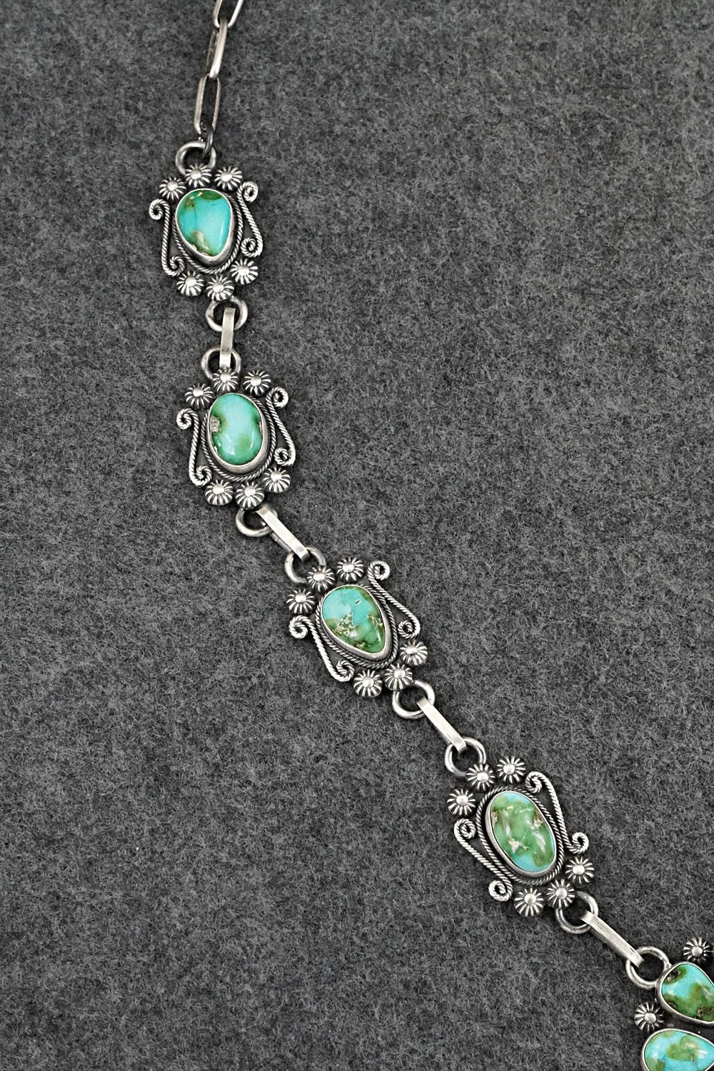 Turquoise & Sterling Silver Necklace and Earrings Set - Mark Yazzie