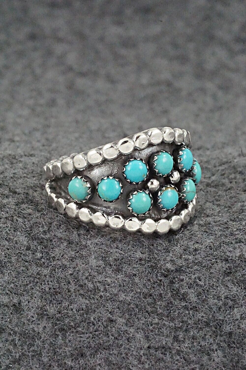 Turquoise & Sterling Silver Ring - Kenny Lonjose - Size 11