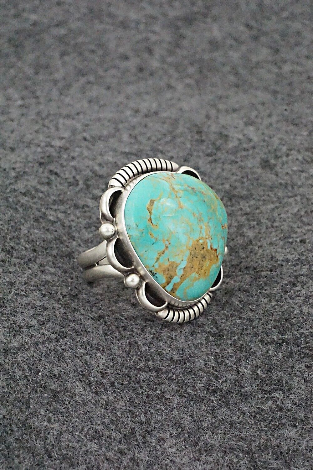 Turquoise & Sterling Silver Ring - Daniel Benally - Size 7 Adj.