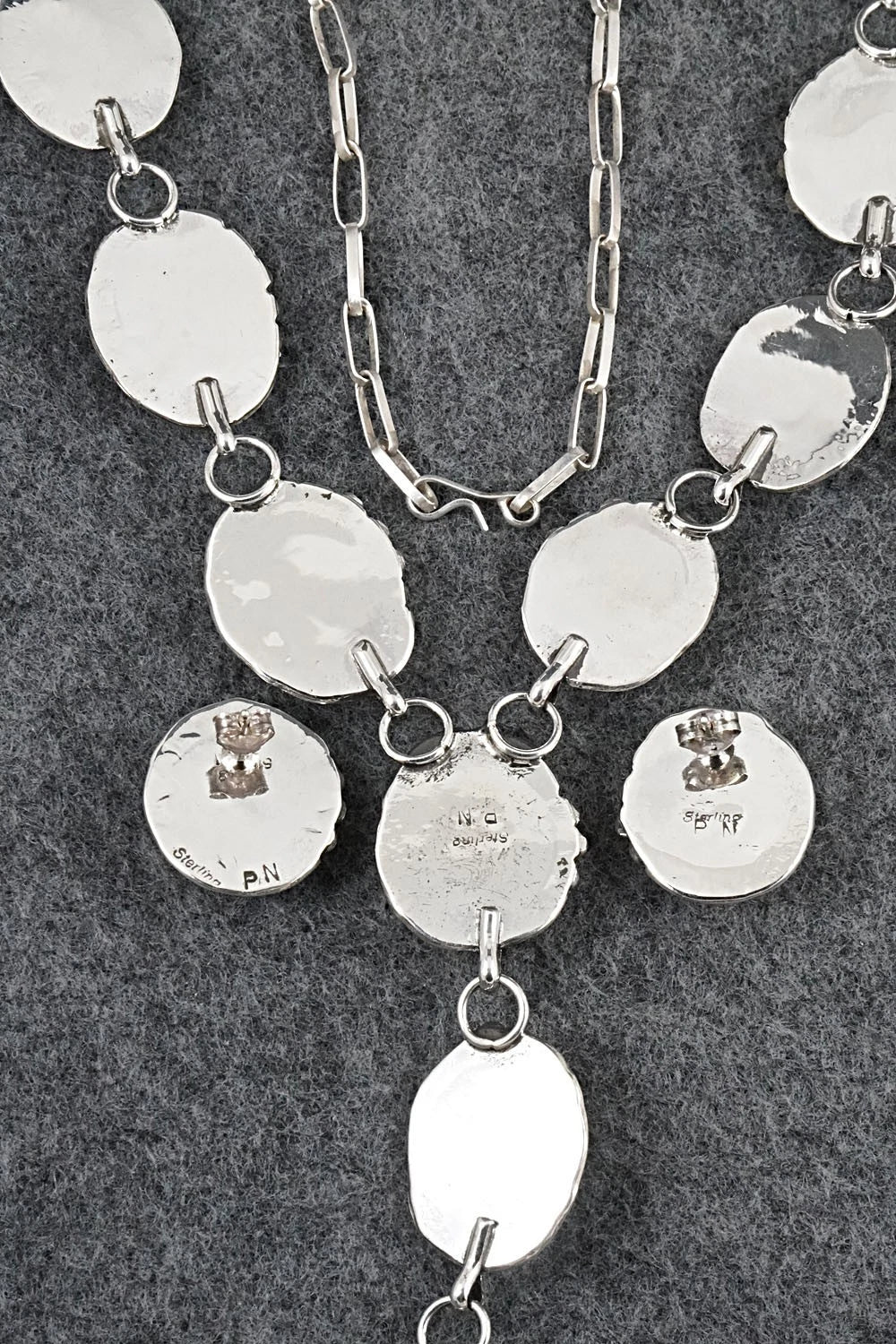 Turquoise & Sterling Silver Necklace and Earrings Set - Phil Nez