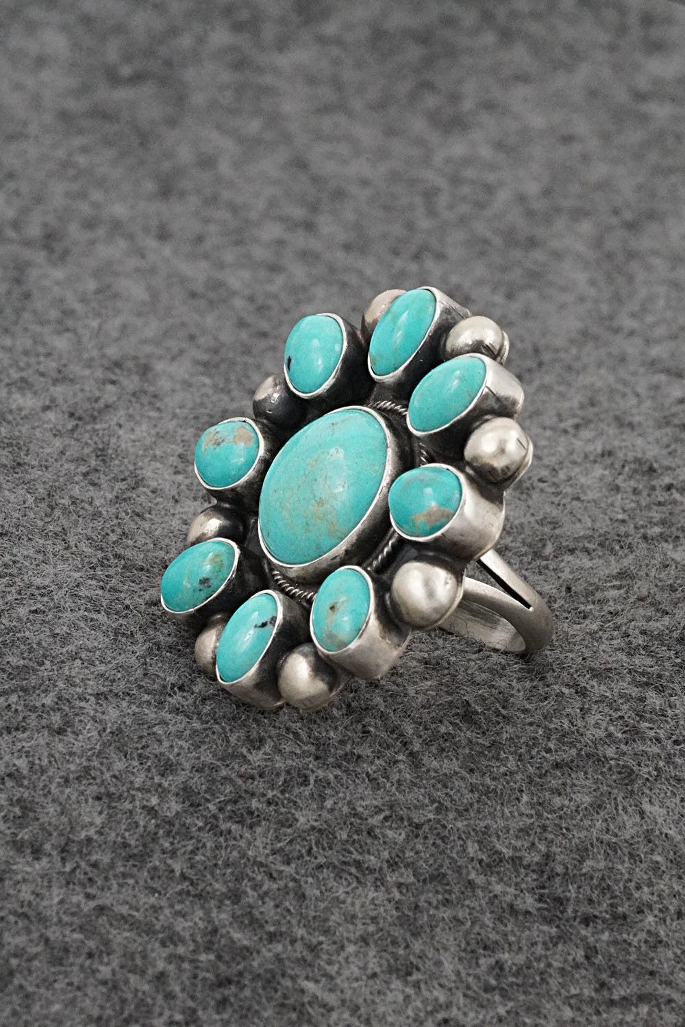 Turquoise & Sterling Silver Ring - Kathleen Livingston - Size Adjustable