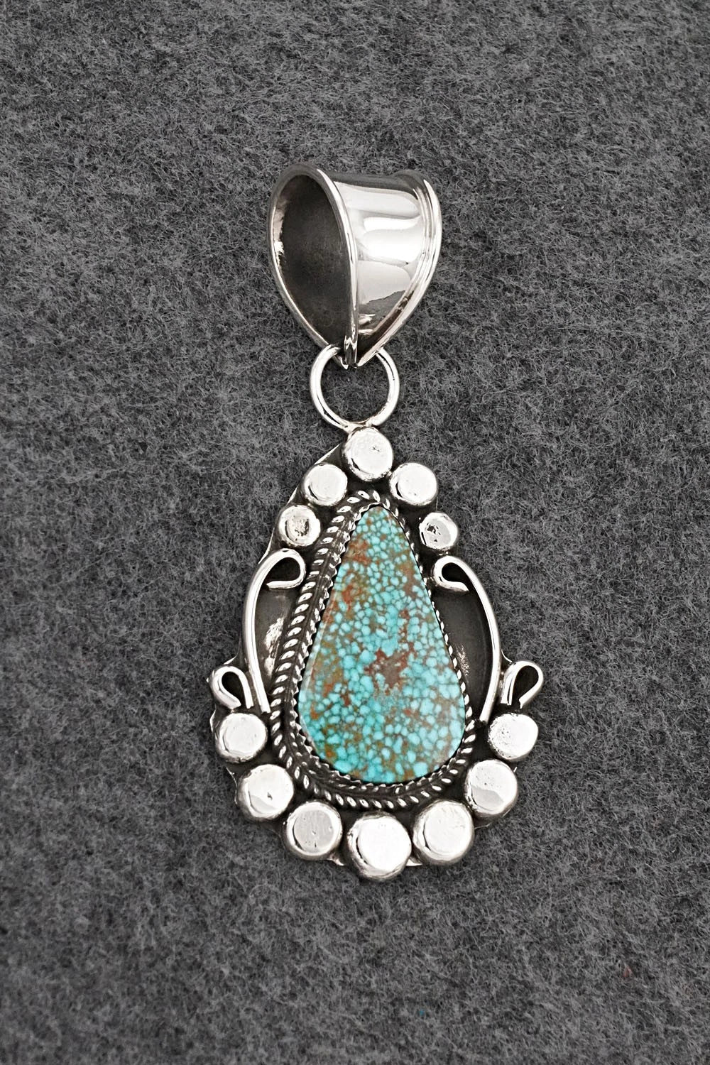 Turquoise & Sterling Silver Pendant - Phil Nez