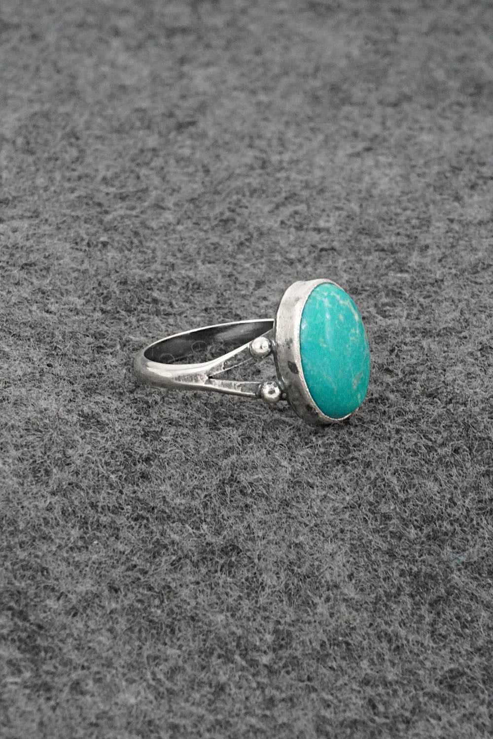 Turquoise and Sterling Silver Ring - Jerryson Henio - Size 7.75