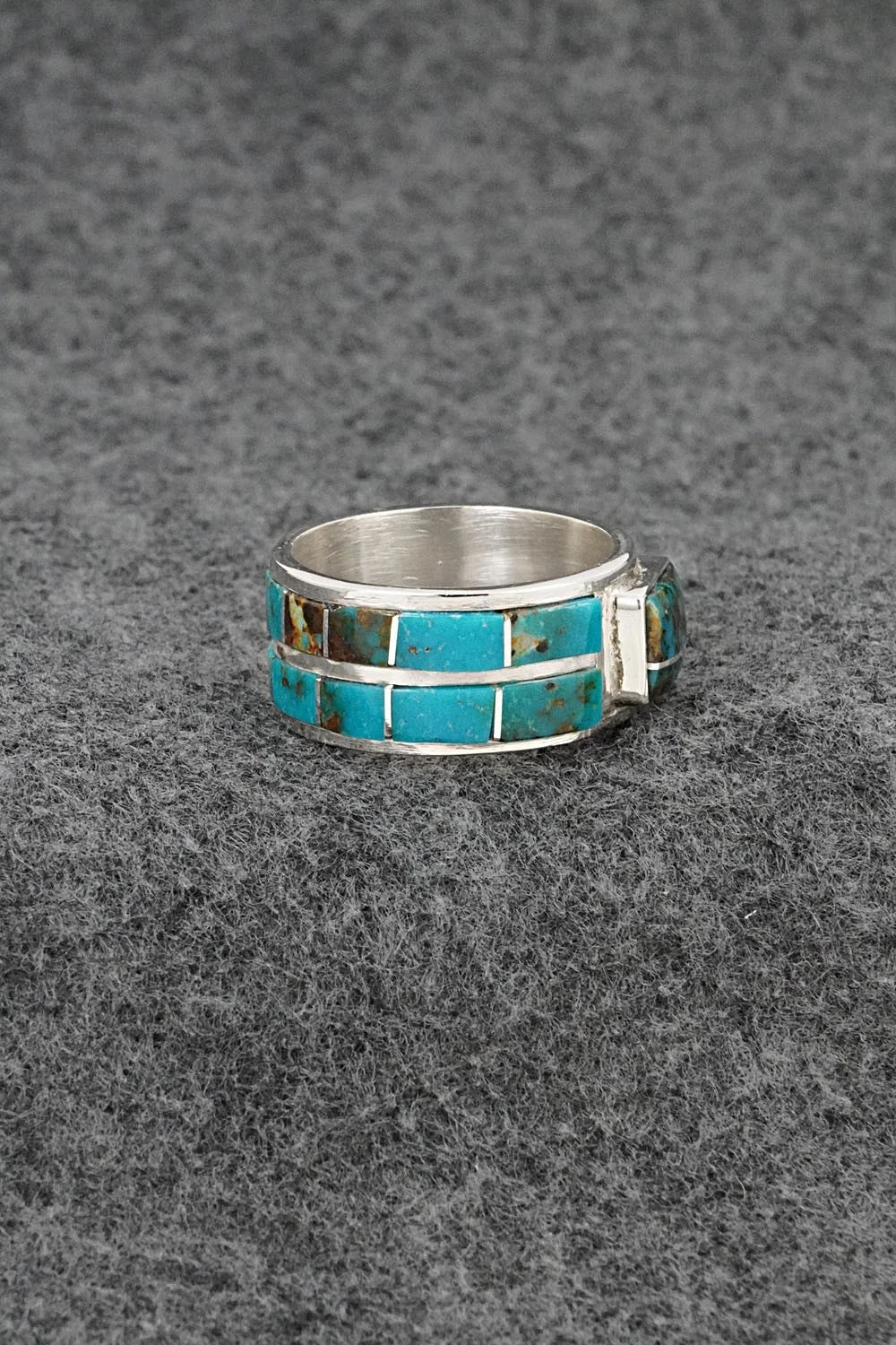 Turquoise & Sterling Silver Ring - Darlene Noble - Size 11.5