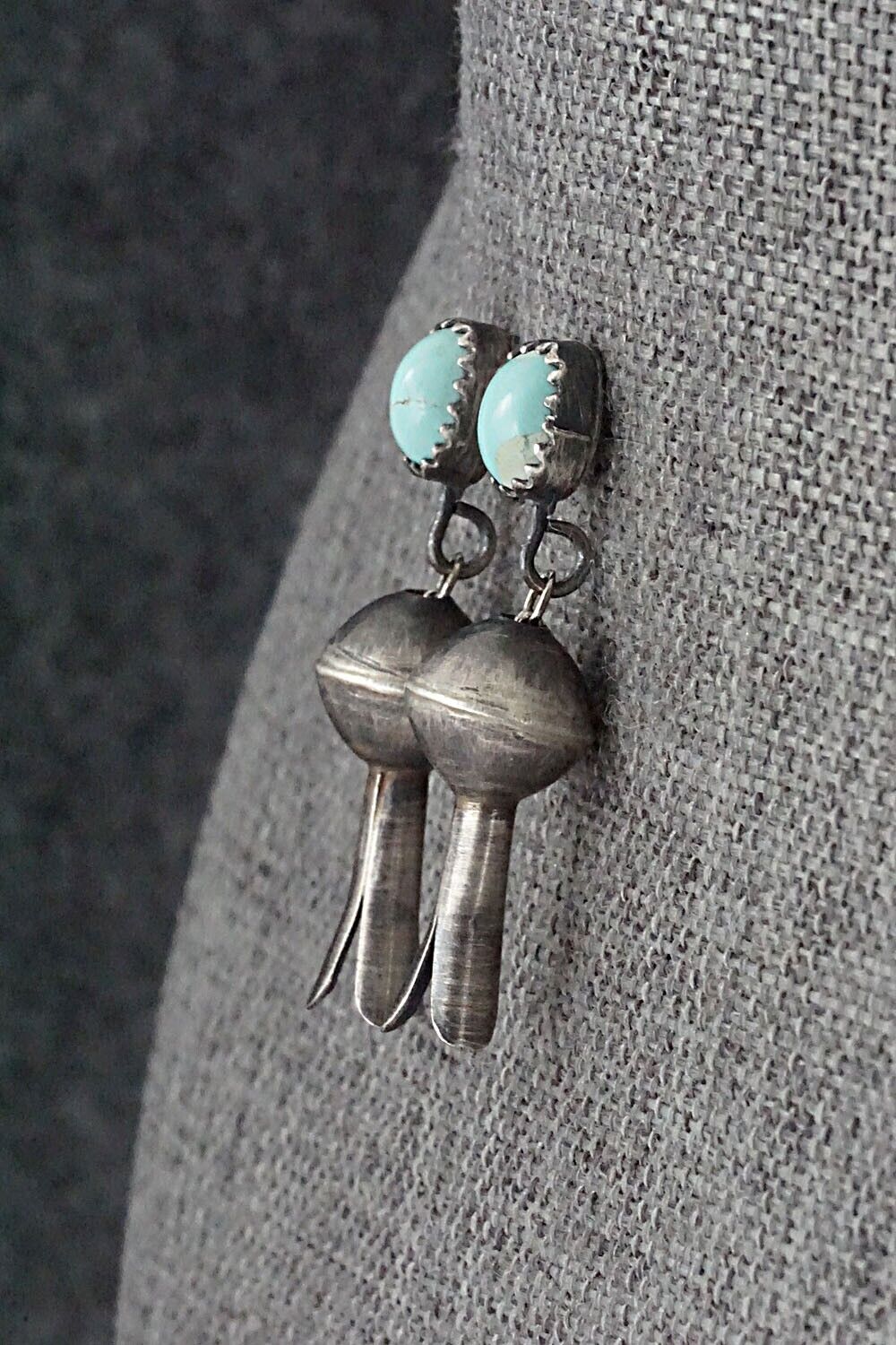Turquoise & Sterling Silver Blossom Earrings - Shirley Lee