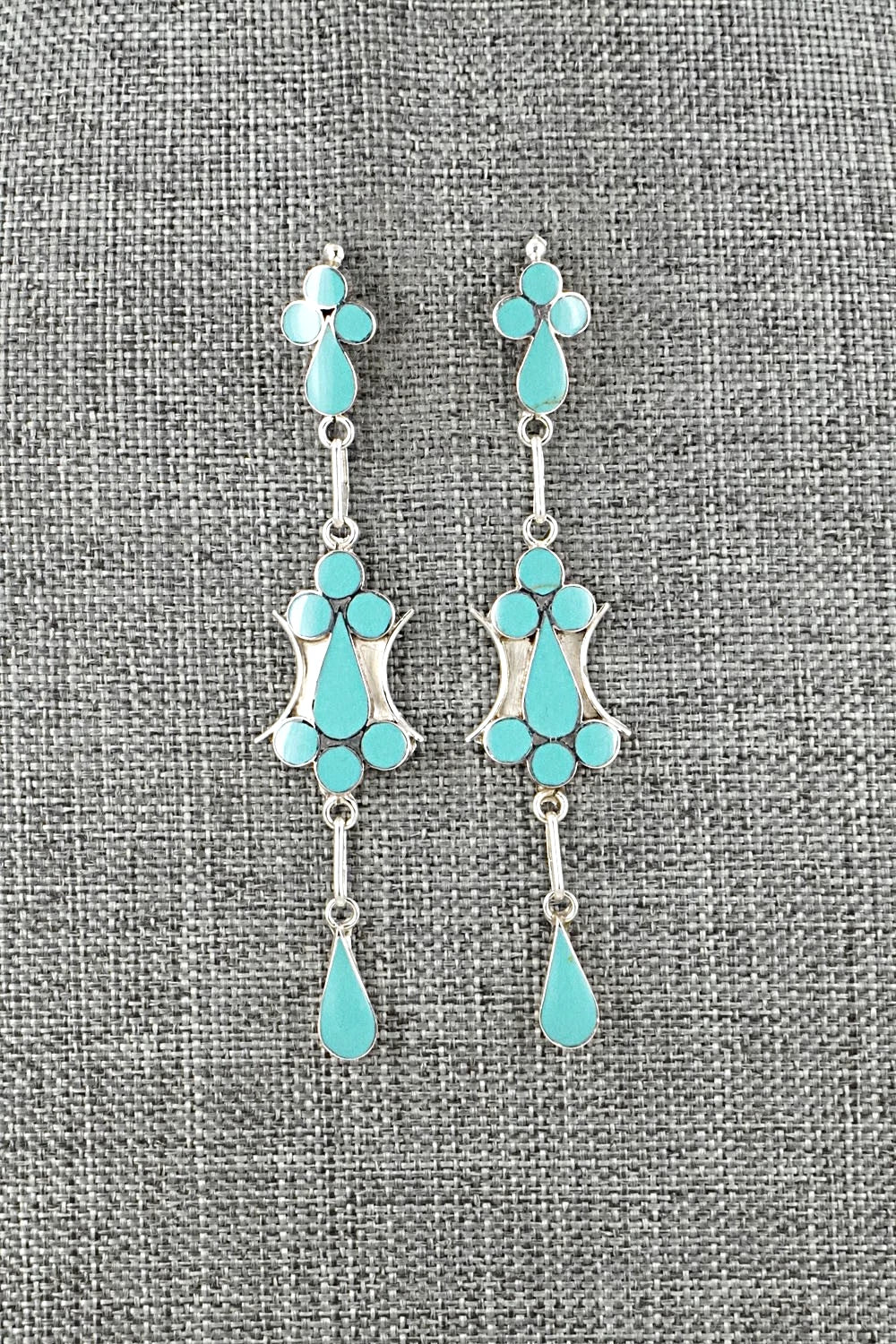 Turquoise & Sterling Silver Earrings - Vivianita Booqua