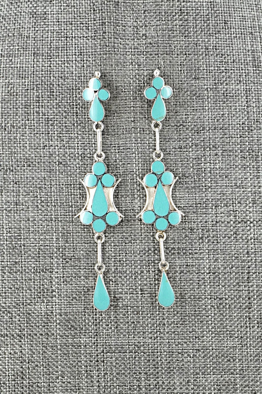 Turquoise & Sterling Silver Earrings - Vivianita Booqua