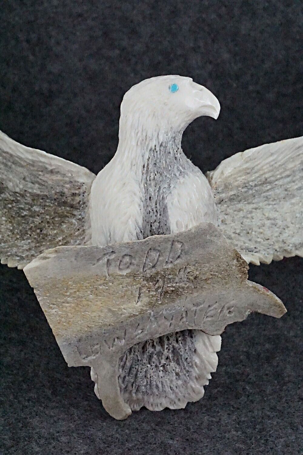 Eagle Zuni Fetish Carving - Todd Lowsayatee