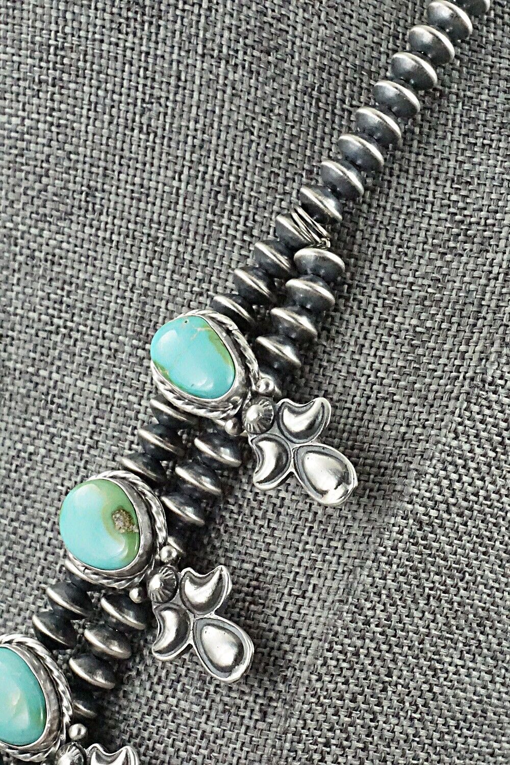 Turquoise & Sterling Silver Squash Blossom Set - Adrienne Gordon