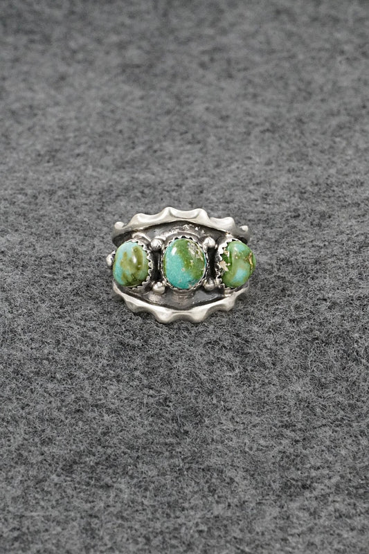 Turquoise & Sterling Silver Ring - Genevieve Francisco - Size 9.75
