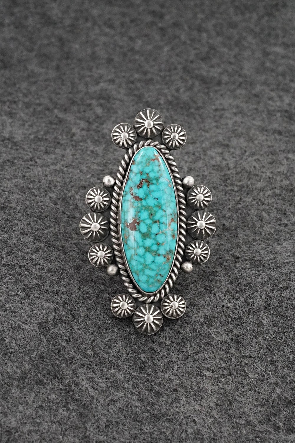 Turquoise & Sterling Silver Ring - Michael Calladitto - Size 8