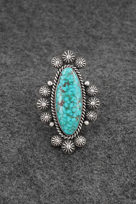 Turquoise & Sterling Silver Ring - Michael Calladitto - Size 8