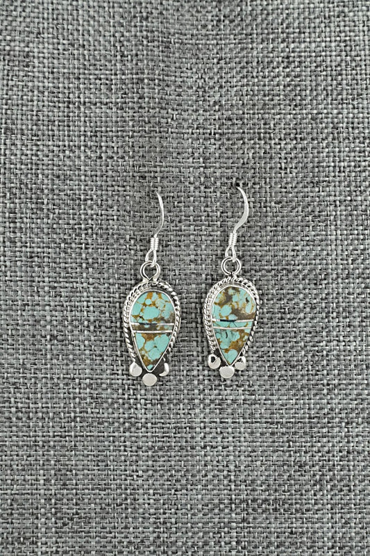 Turquoise & Sterling Silver Inlay Earrings - James Manygoats