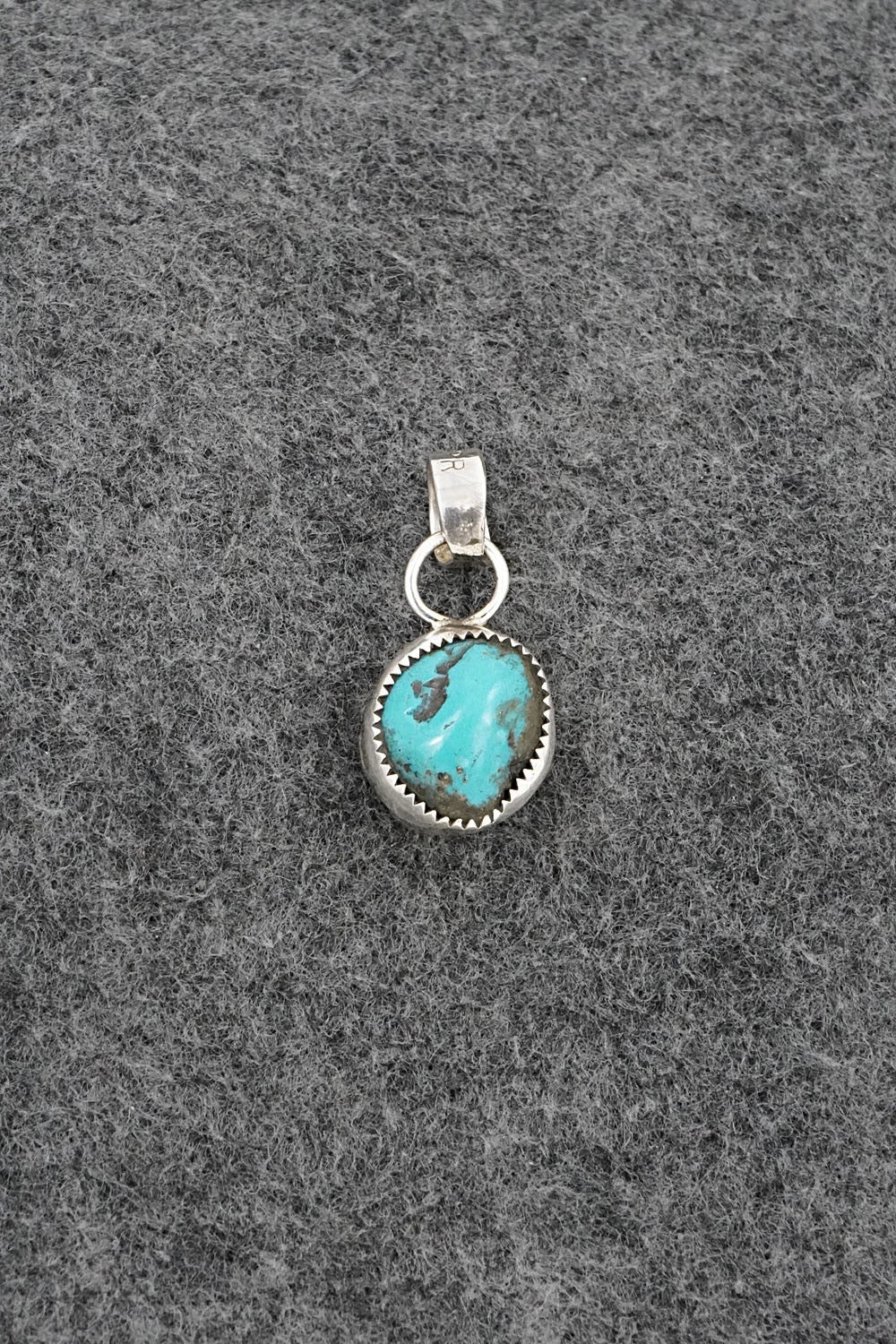 Turquoise, Coral & Sterling Silver Pendant - Priscilla Reeder