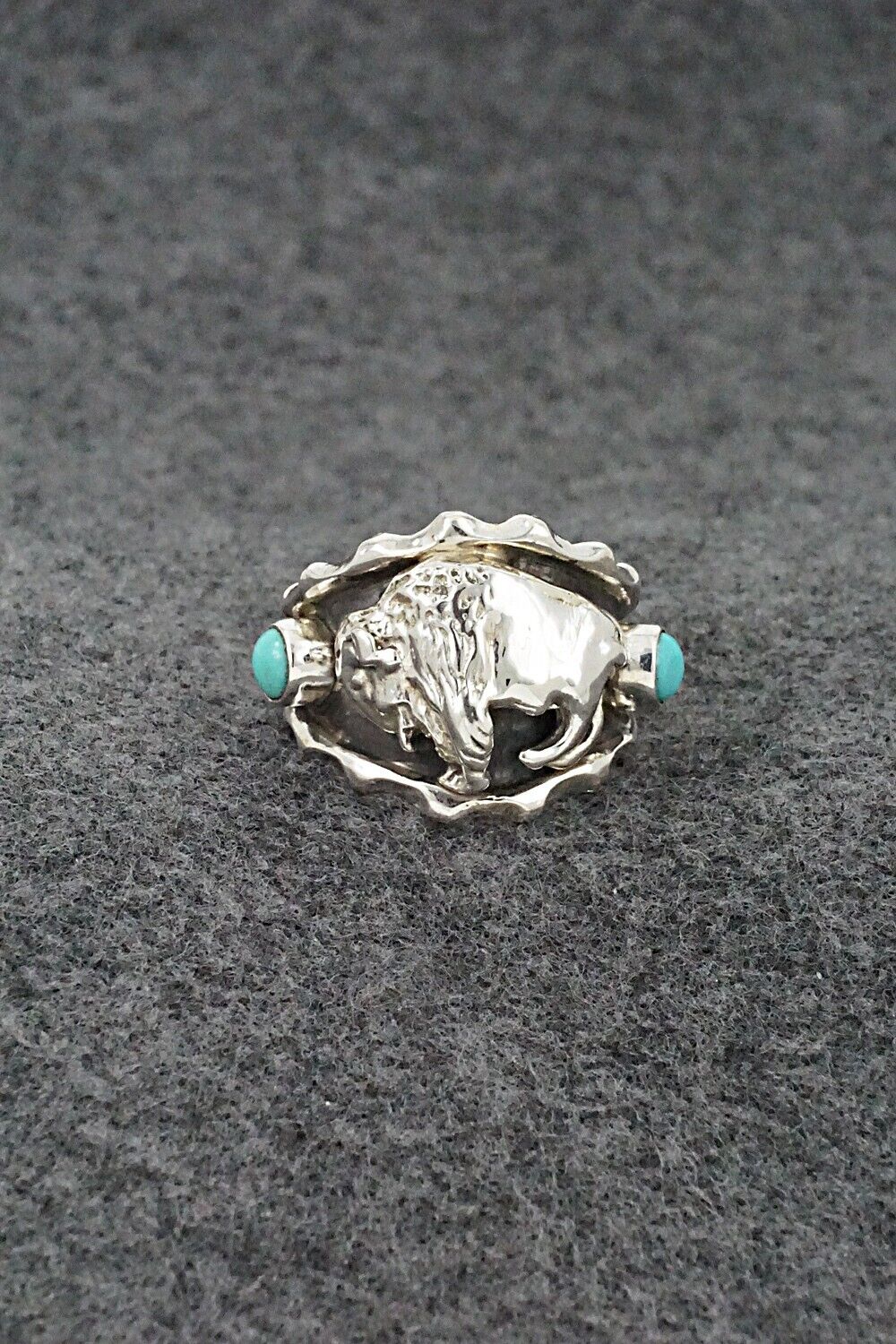 Turquoise & Sterling Silver Ring - Genevieve Francisco - Size 10