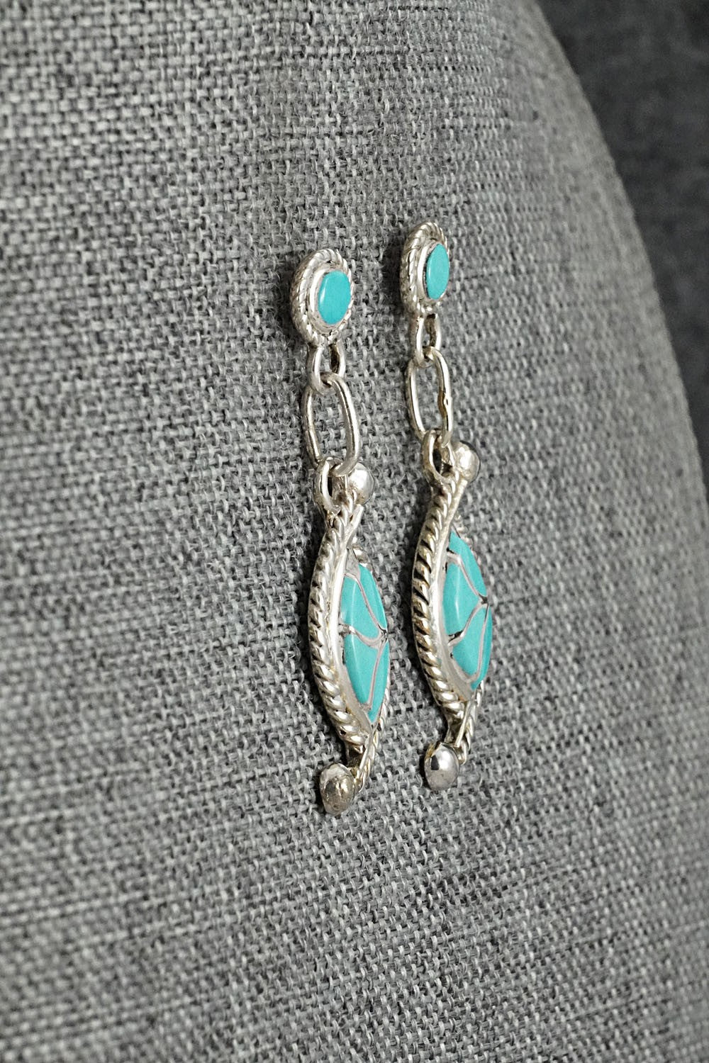 Turquoise & Sterling Silver Earrings - Carlen Seoutewa