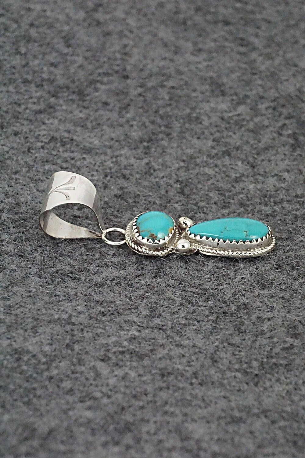 Turquoise & Sterling Silver Pendant - Ernest Hawthorne