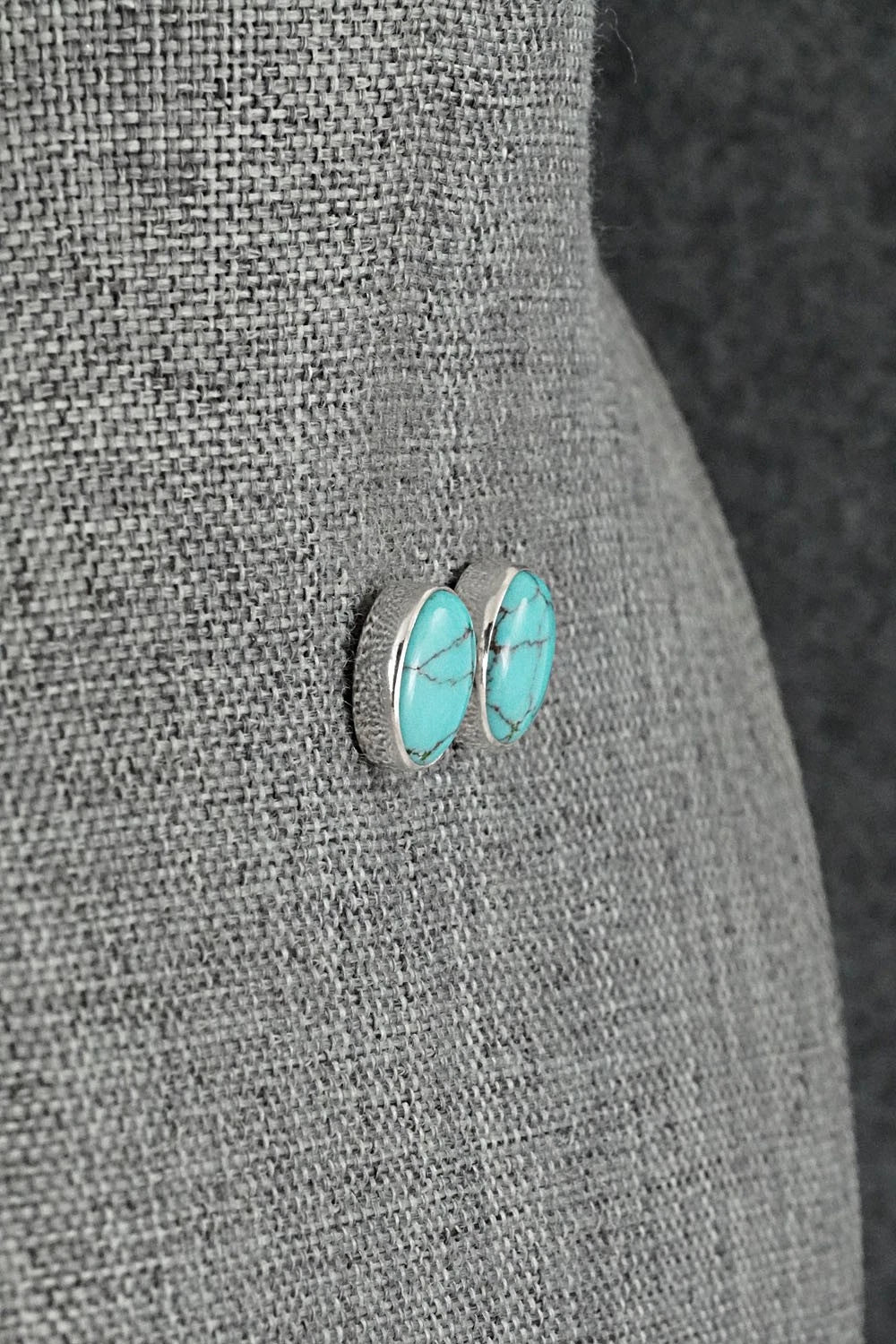 Turquoise & Sterling Silver Earrings - Eugene Gruber