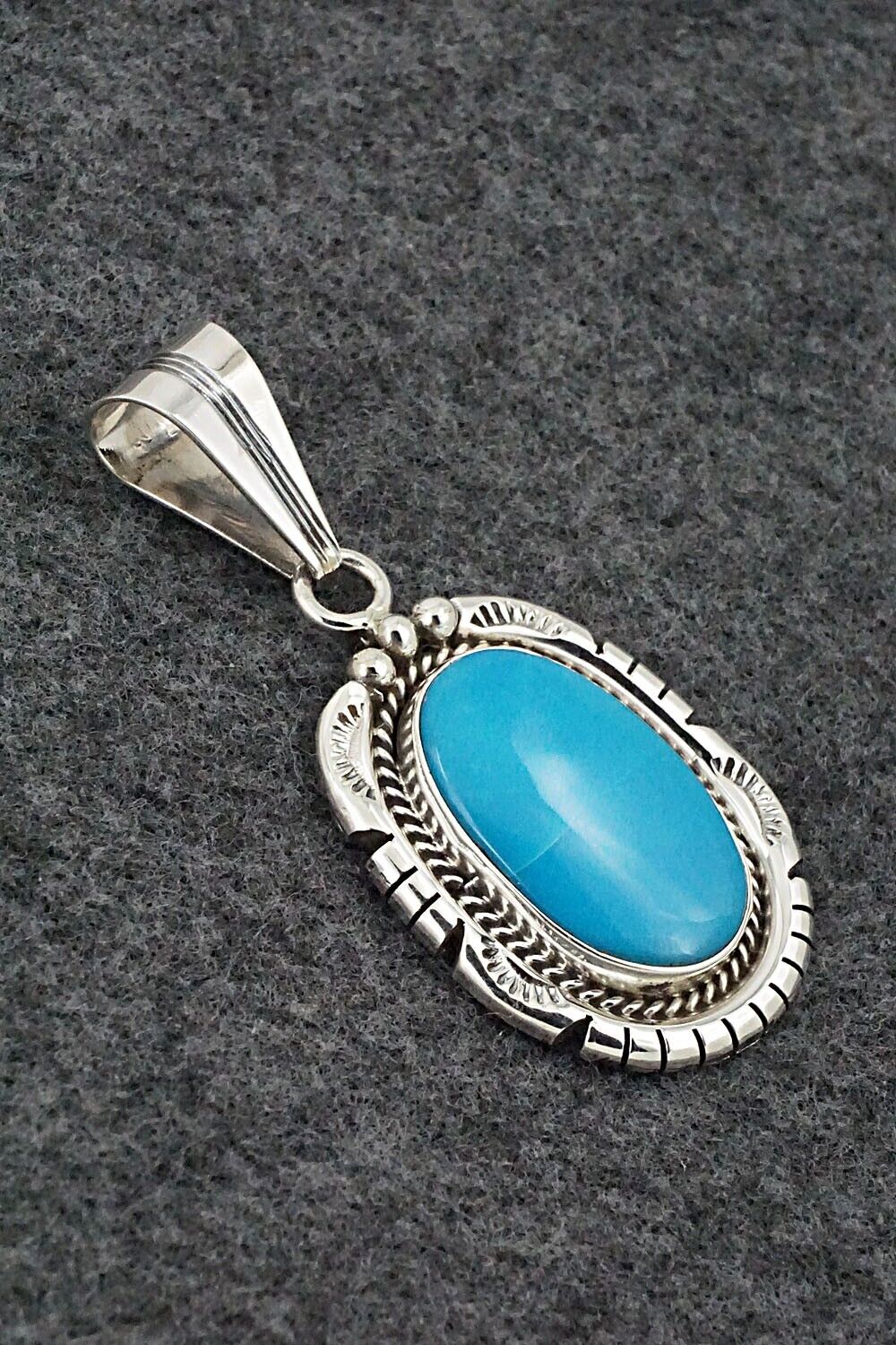 Turquoise & Sterling Silver Pendant - Samuel Yellowhair