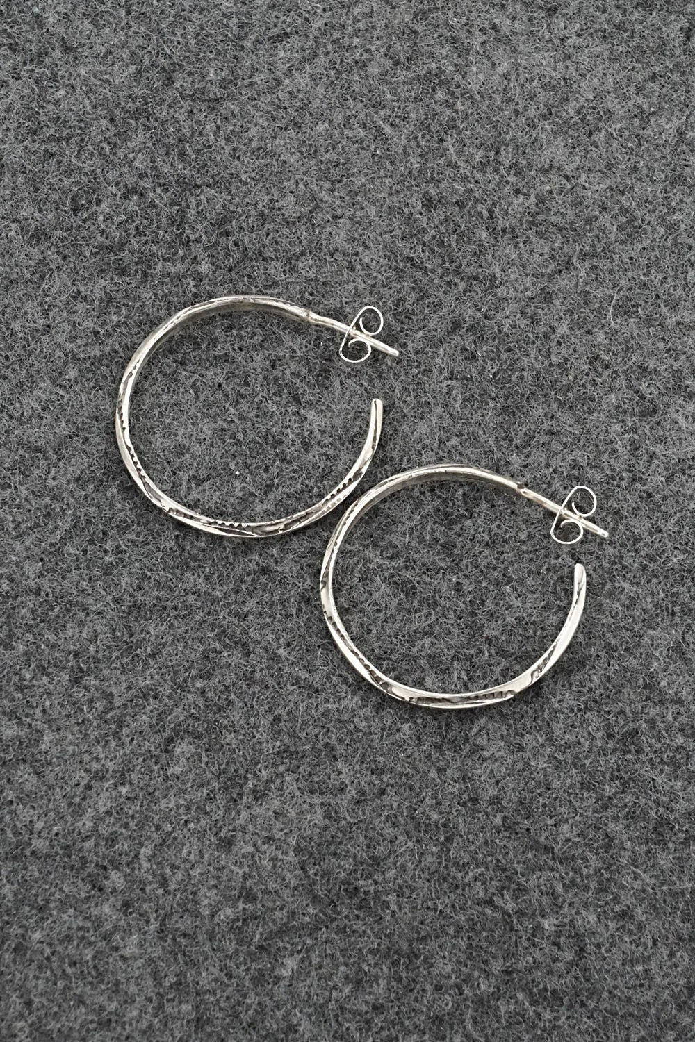 Sterling Silver Hoop Earrings - Elaine Tahe