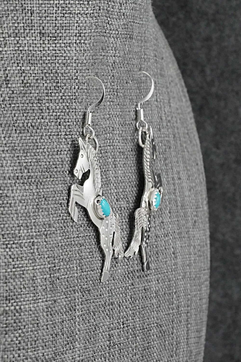Turquoise & Sterling Silver Earrings - Louise Yazzie