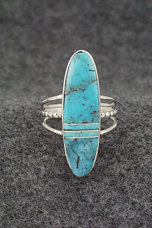 Turquoise & Sterling Silver Ring - Harold Smith - Size 8