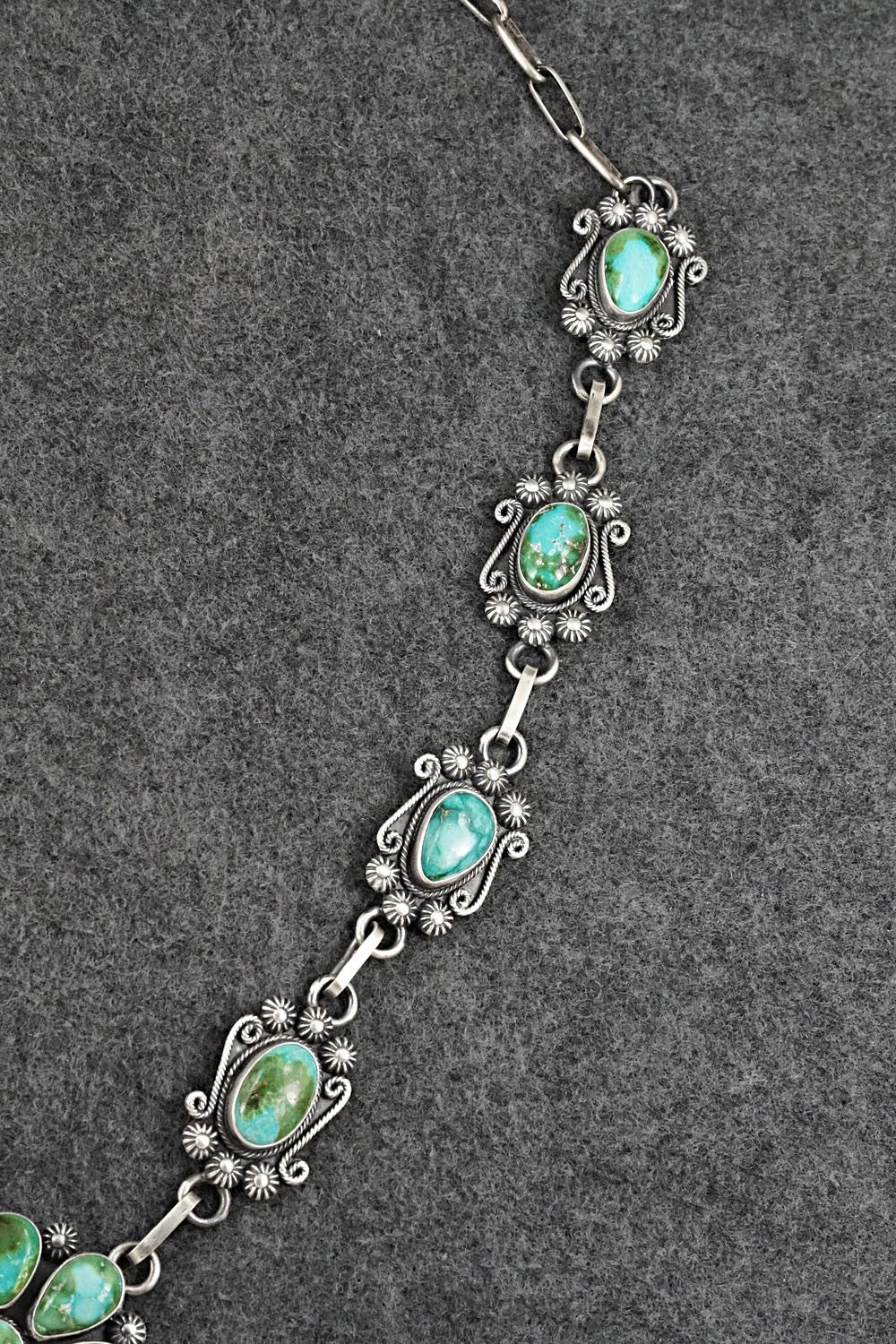 Turquoise & Sterling Silver Necklace and Earrings Set - Mark Yazzie
