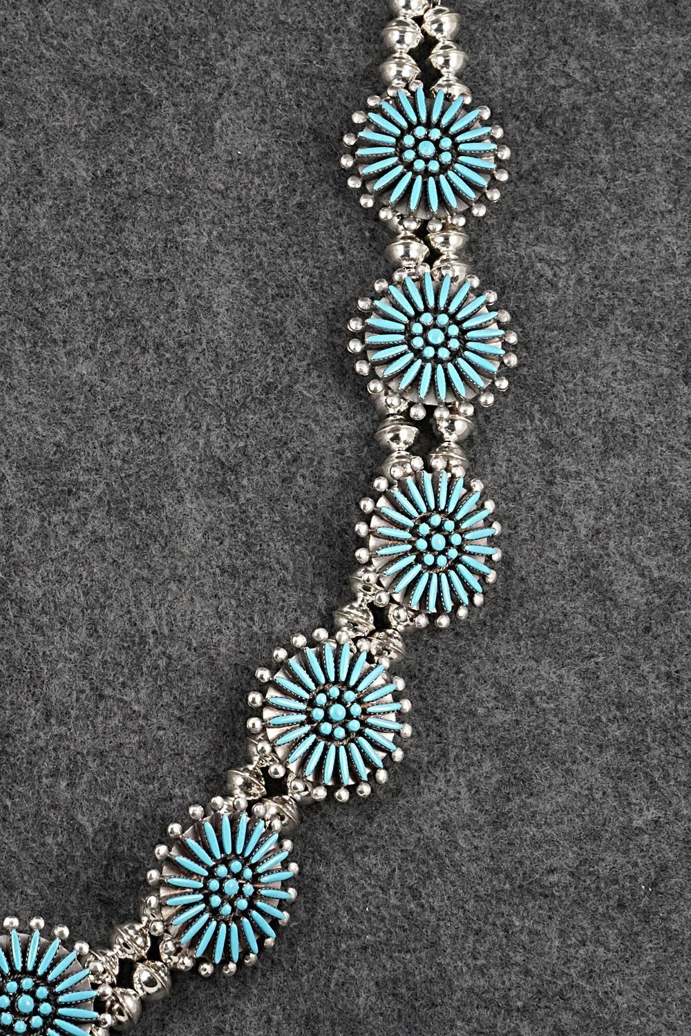 Turquoise & Sterling Silver Squash Blossom Set - Sibert Bowannie Sr.