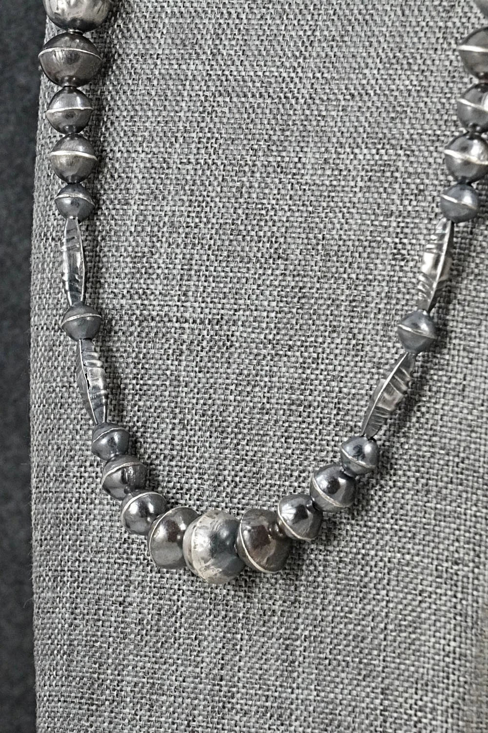 Sterling Silver Navajo Pearl Necklace 24" - Vintage