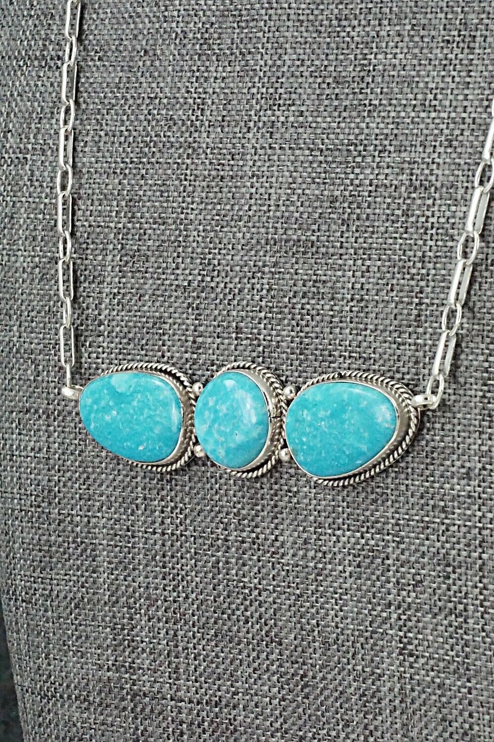 Turquoise & Sterling Silver Necklace and Earrings Set - Rena Begay