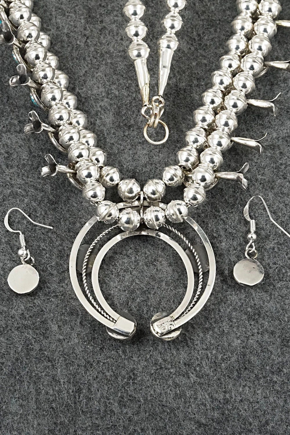 Turquoise & Sterling Silver Squash Blossom Set - Phil Garcia