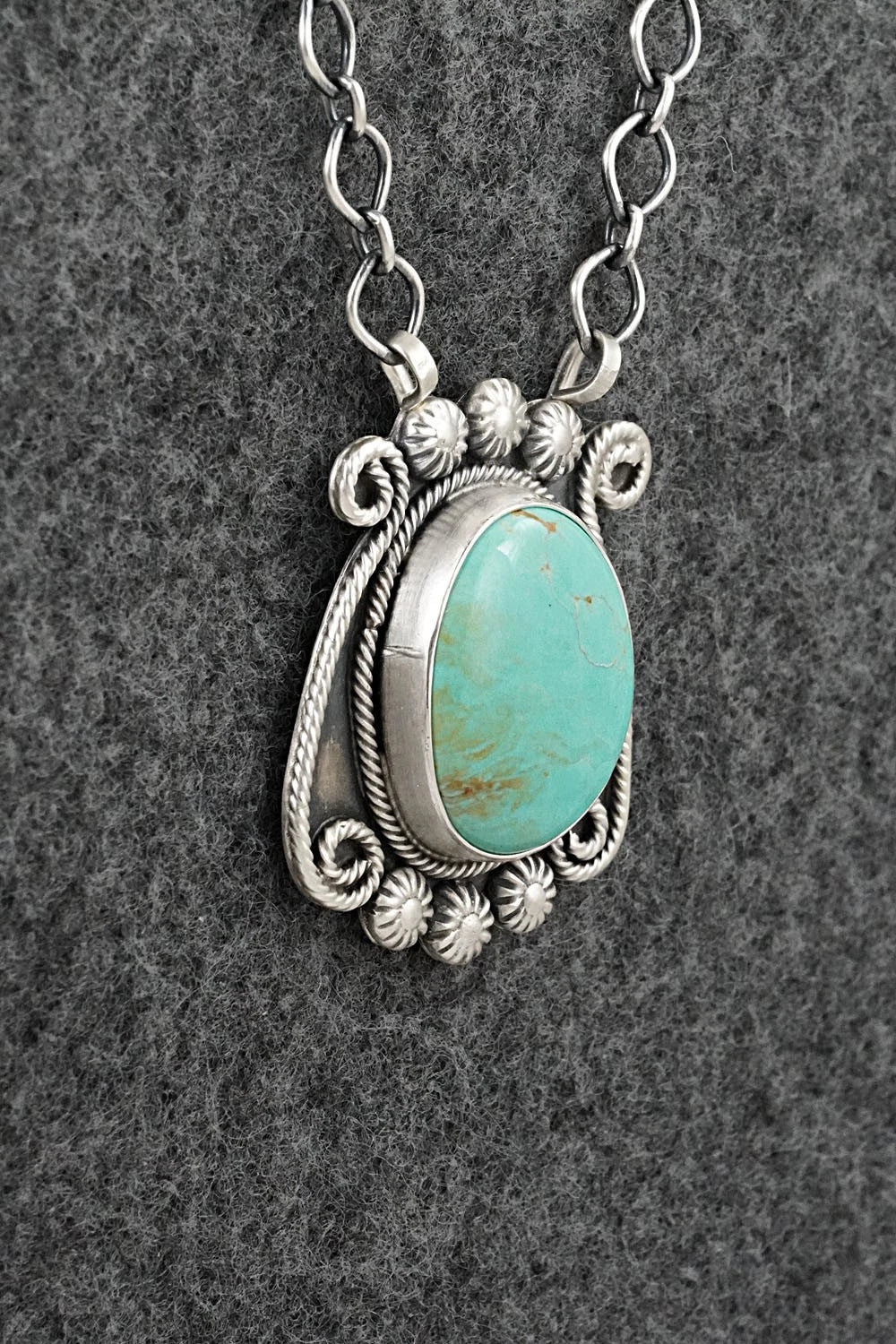 Turquoise & Sterling Silver Necklace - Cordell Platero