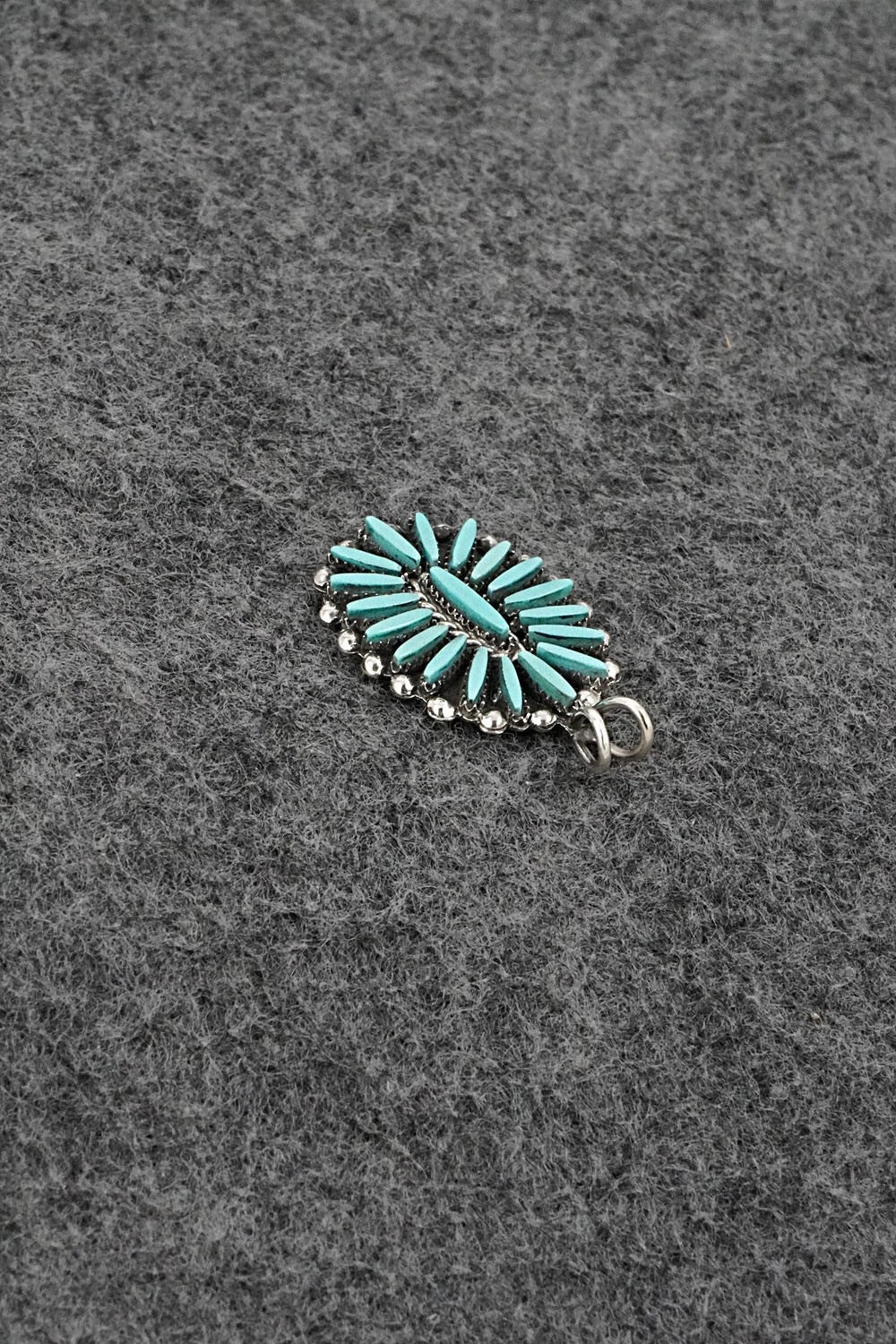 Turquoise & Sterling Silver Pendant - Fritzon Owaleon