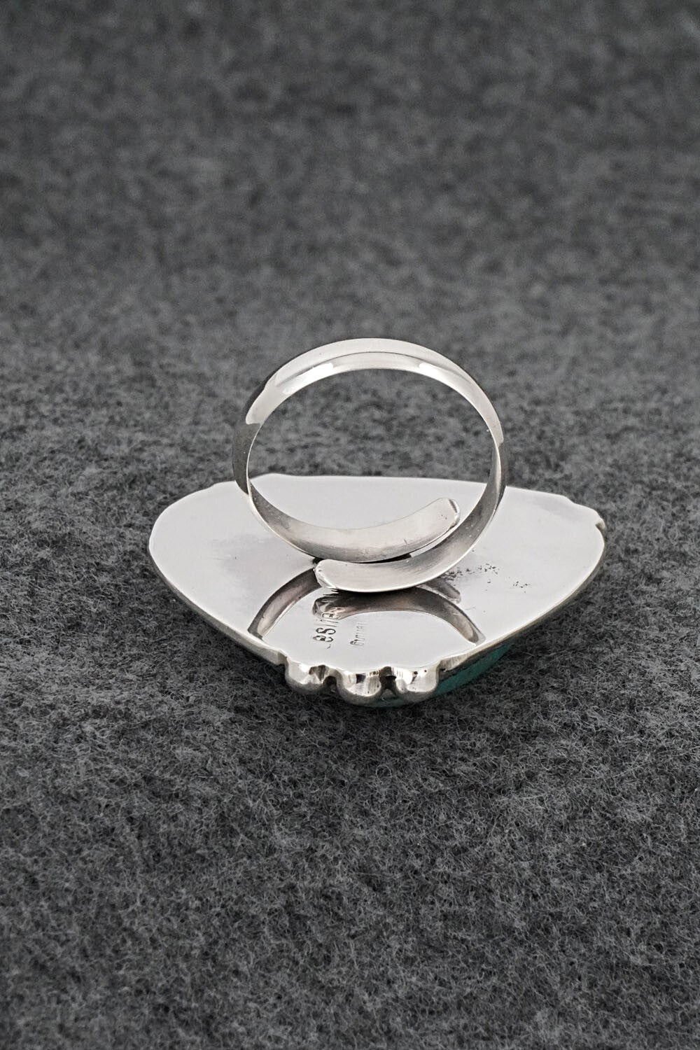 Turquoise & Sterling Silver Ring - Leslie Nez - Size 7 Adj.