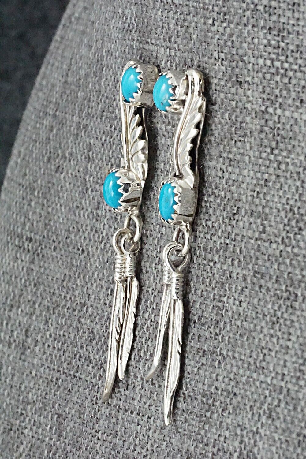 Turquoise & Sterling Silver Earrings - Adelarae Yazzie