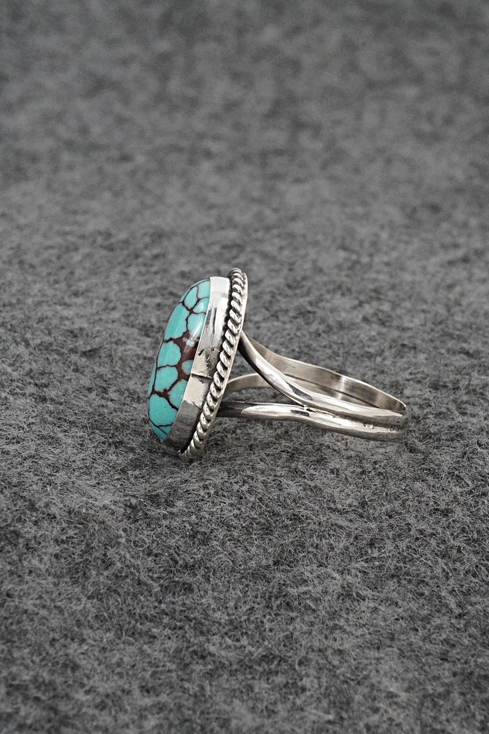 Turquoise & Sterling Silver Ring - Eugene Gruber - Size 8
