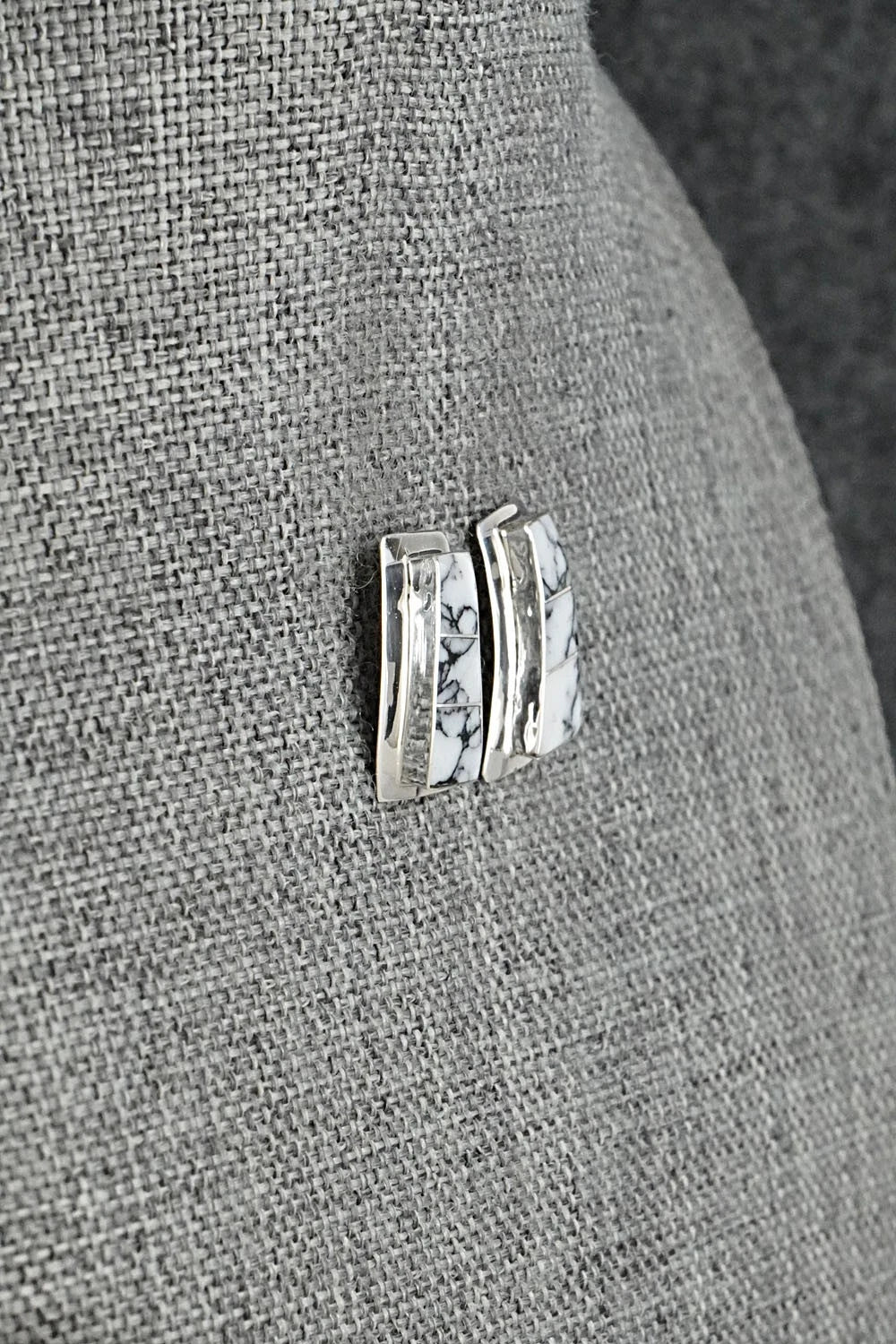 White Buffalo & Sterling Silver Earrings - Nathaniel Johnson