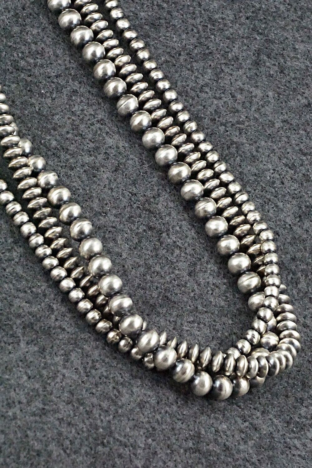 Sterling Silver Navajo Pearl Necklace 24" - Dorinda Mariano