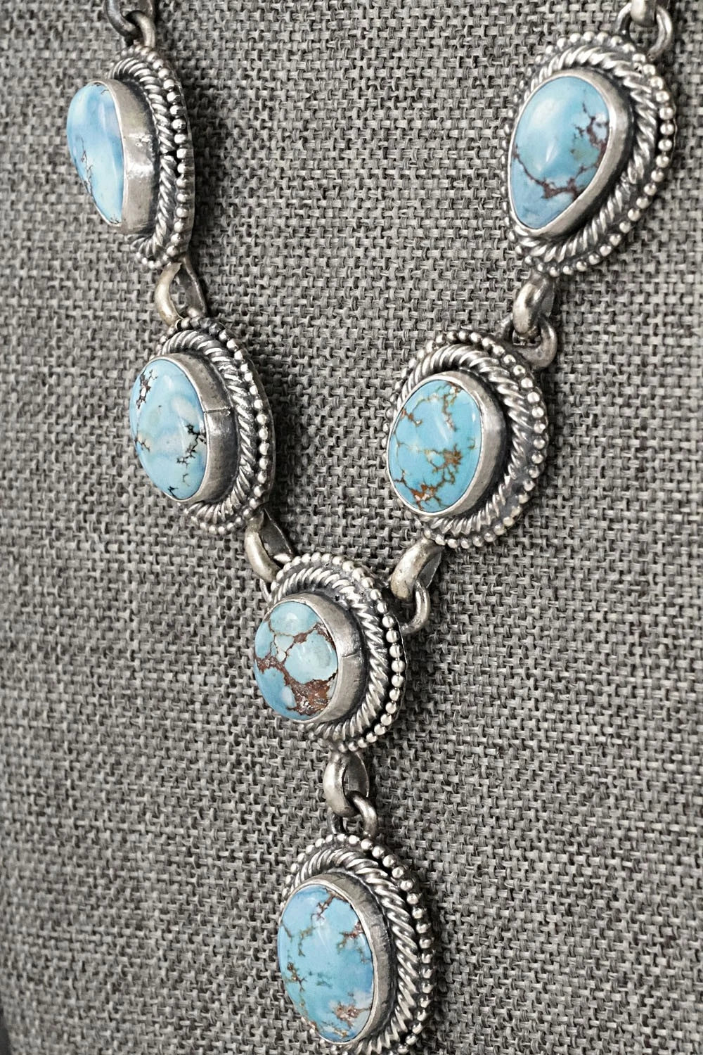 Turquoise & Sterling Silver Necklace and Earrings Set - Darrin Livingston