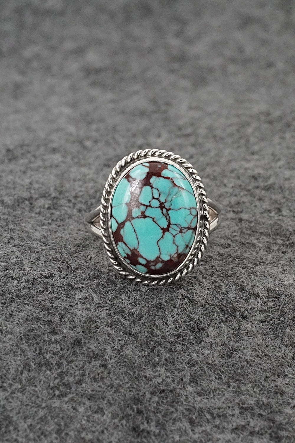 Turquoise & Sterling Silver Ring - Eugene Gruber - Size 8