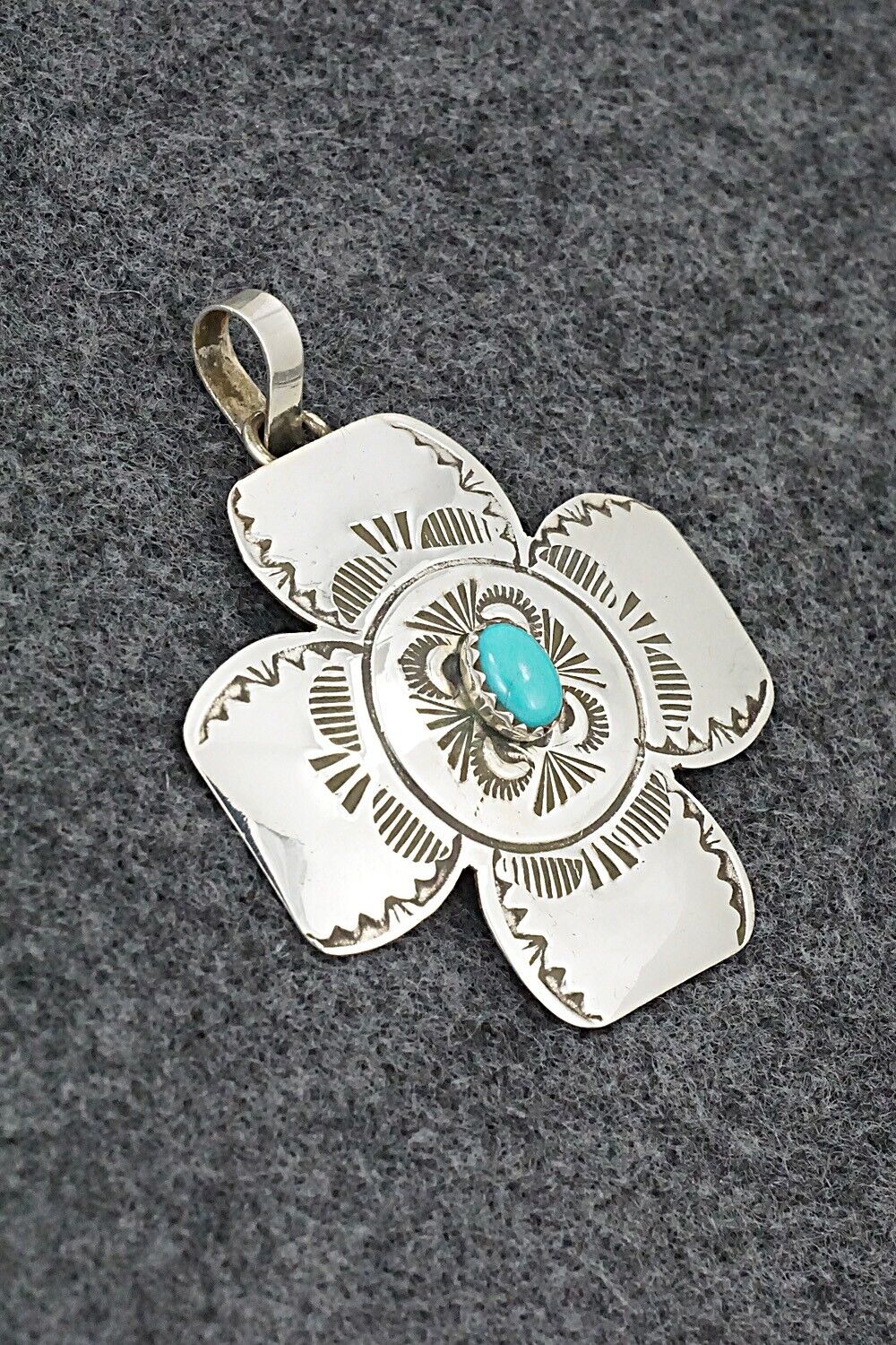 Turquoise & Sterling Silver Pendant - Bertha Begay