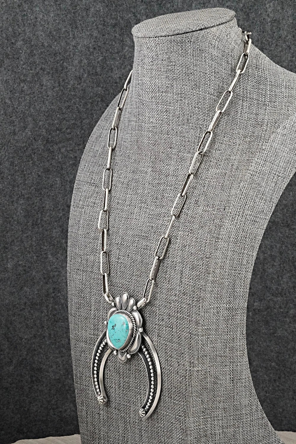 Turquoise & Sterling Silver Necklace - Raymond Delgarito