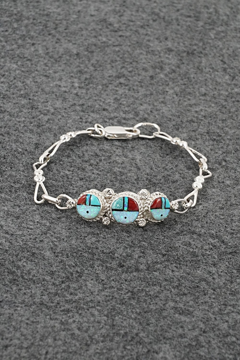 Multi-Stone & Sterling Silver Link Bracelet - Ola Eriacho