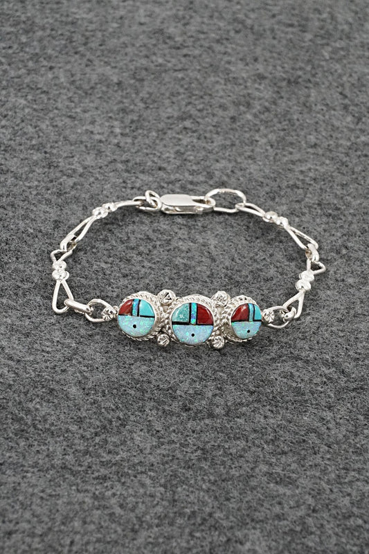 Multi-Stone & Sterling Silver Link Bracelet - Ola Eriacho