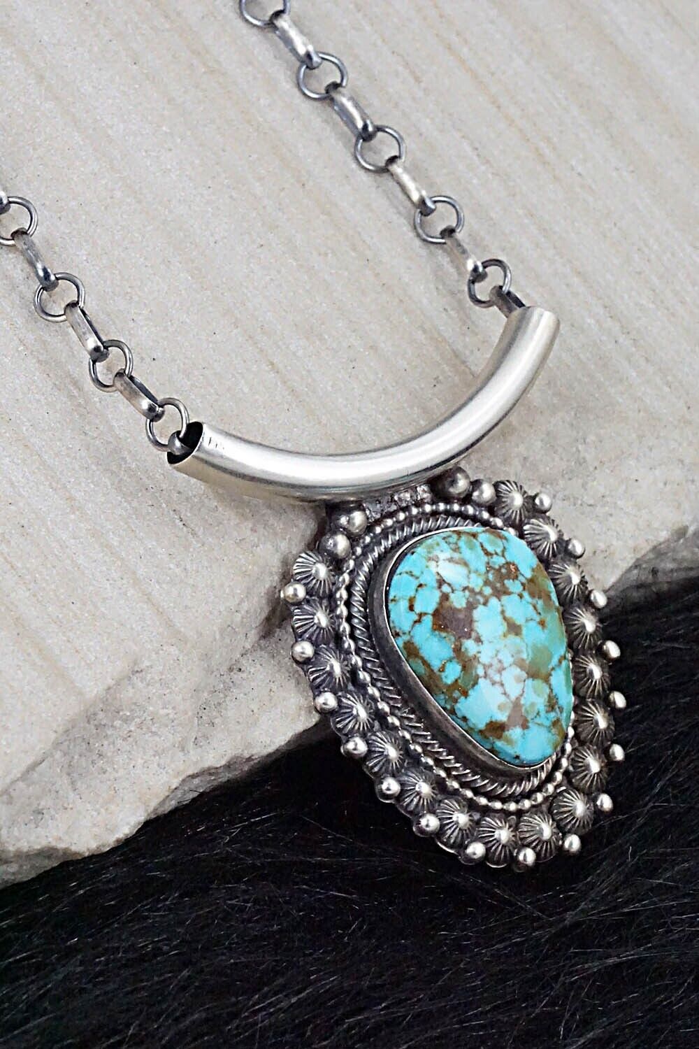 Turquoise & Sterling Silver Necklace - Tom Lewis