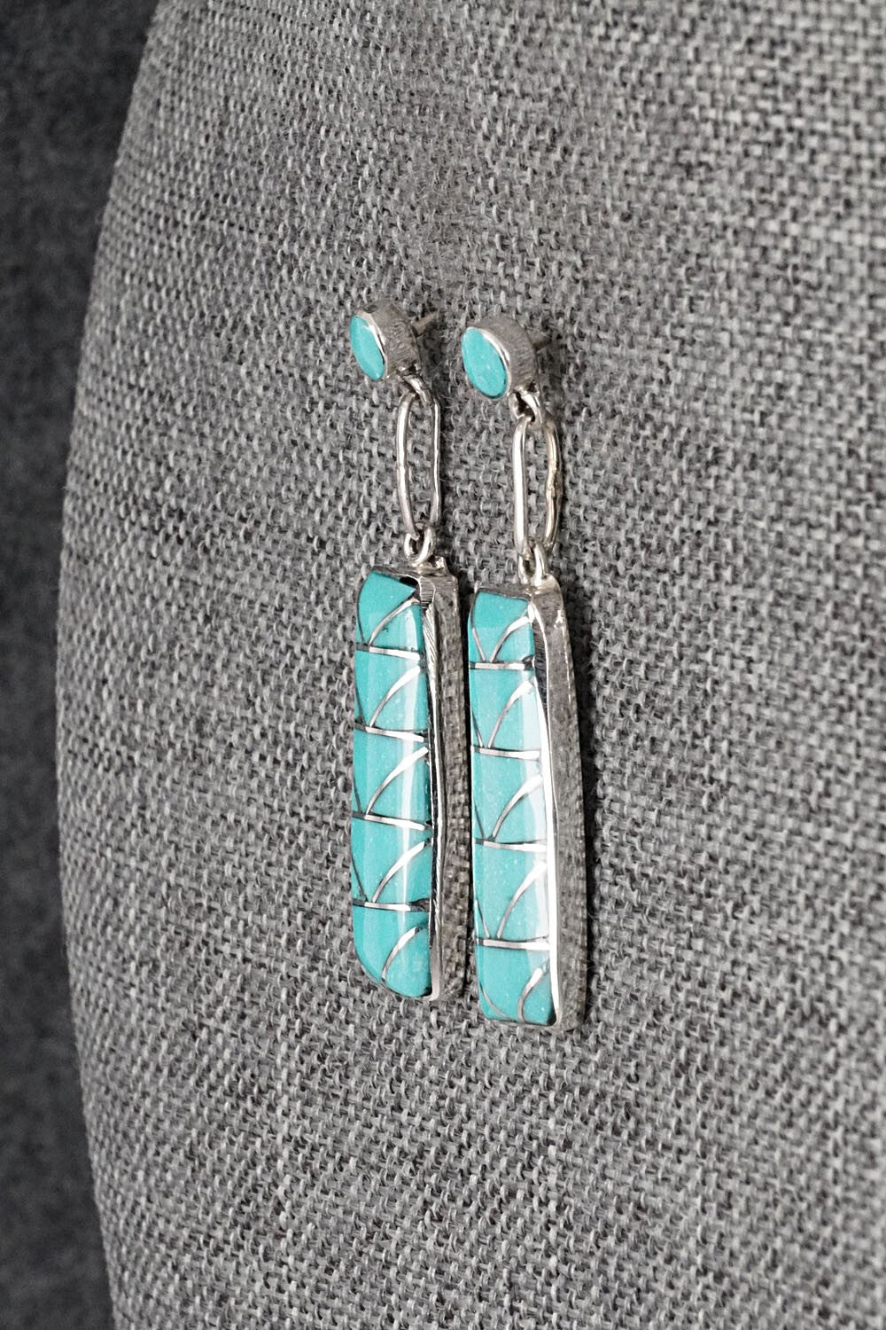 Turquoise & Sterling Silver Earrings - Phyllis Lucio